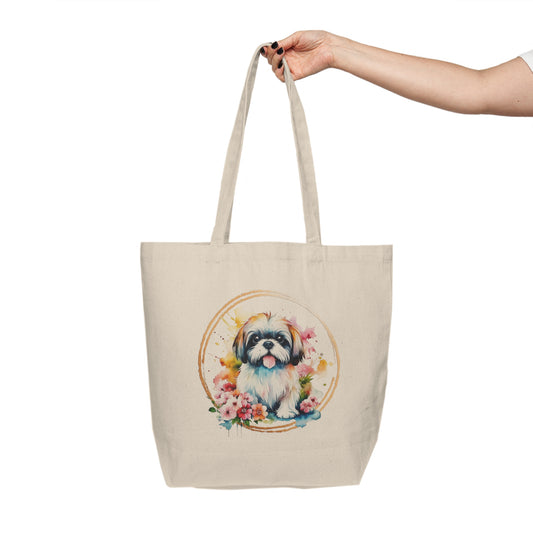 Golden Shih Tzu Canvas Shopping Bag