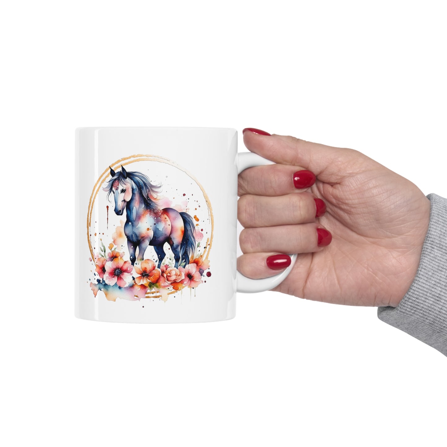 Golden Horse Ceramic Mug 11oz