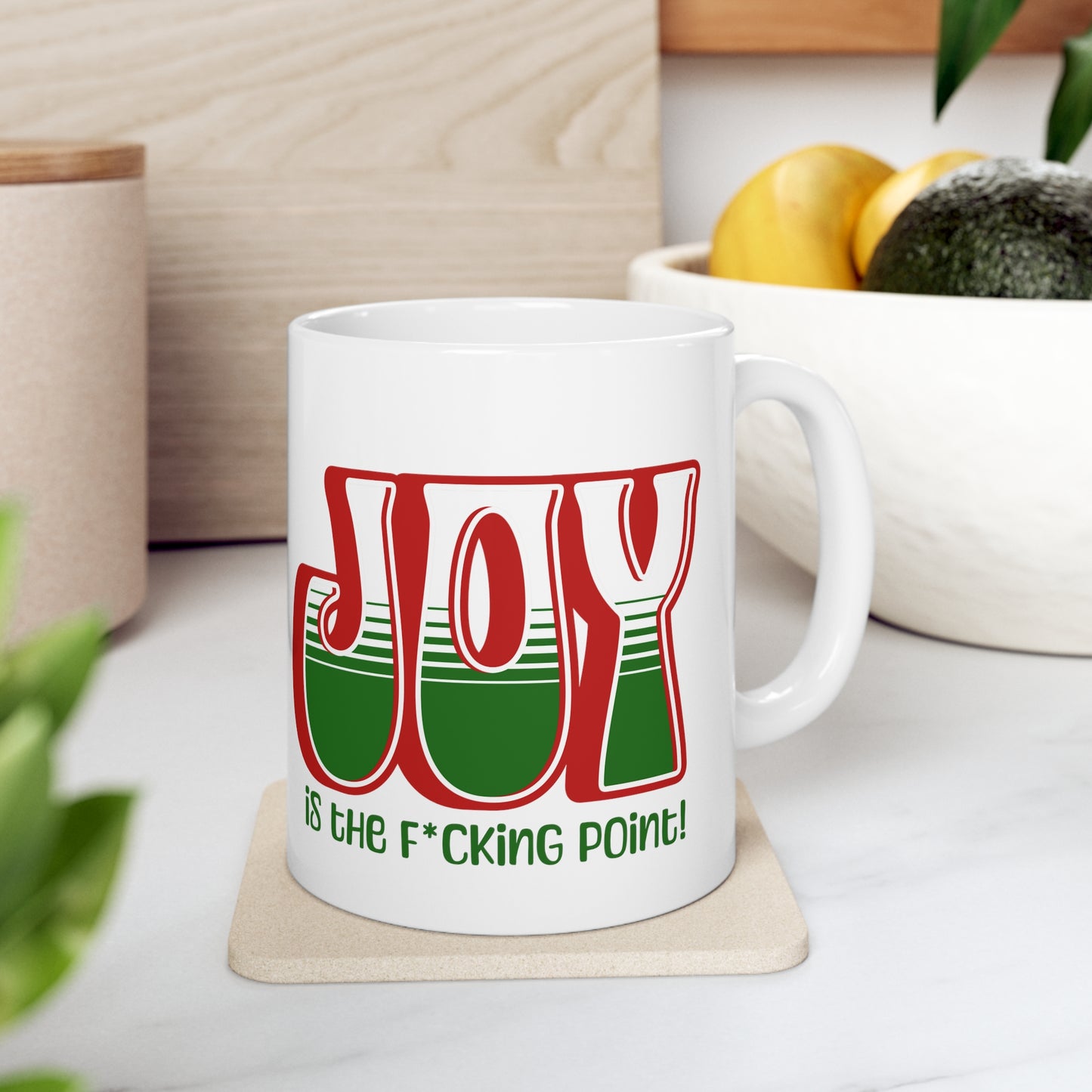 JOY (red holiday) Ceramic Mug 11oz