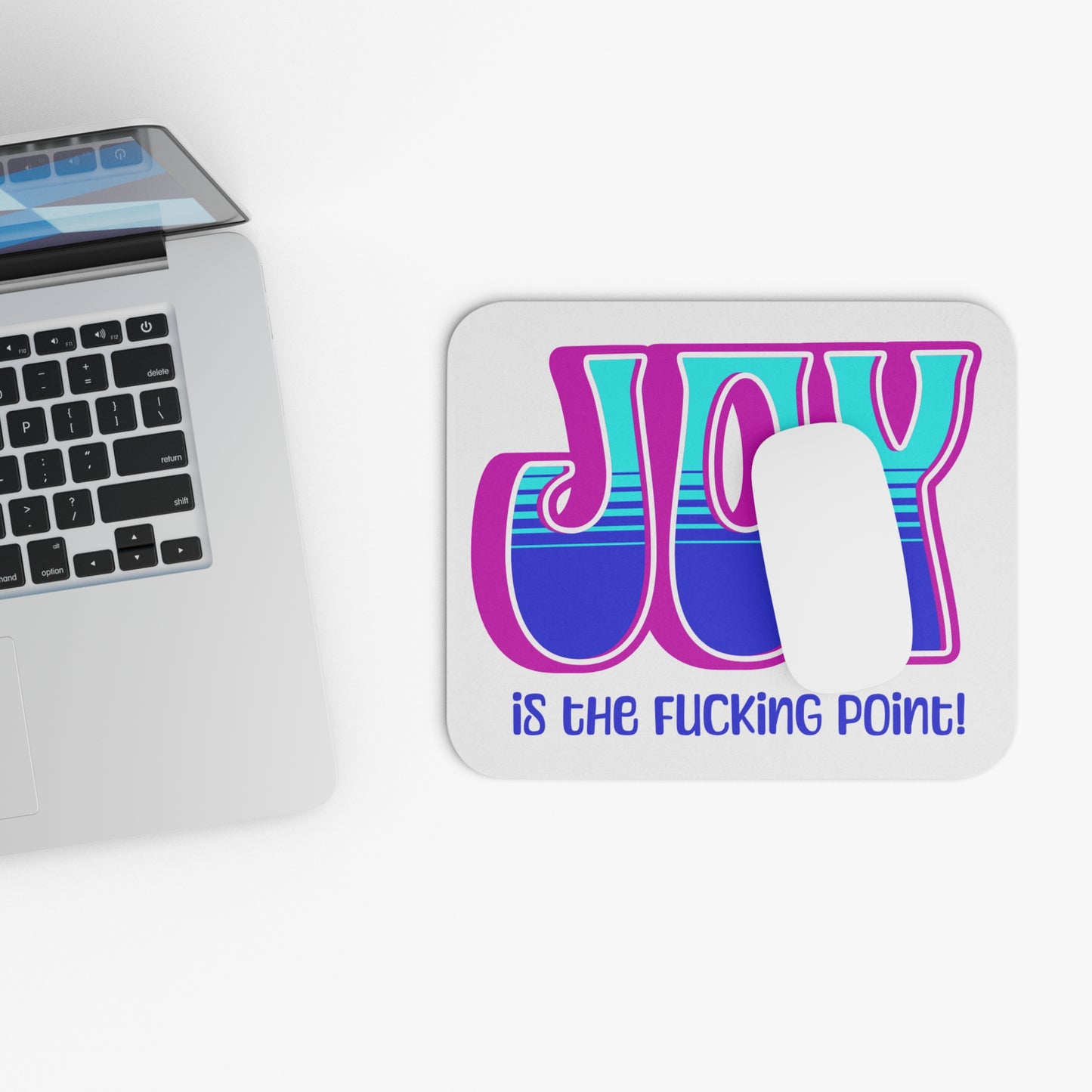 Pink Blue Teal Joy Mouse Pad