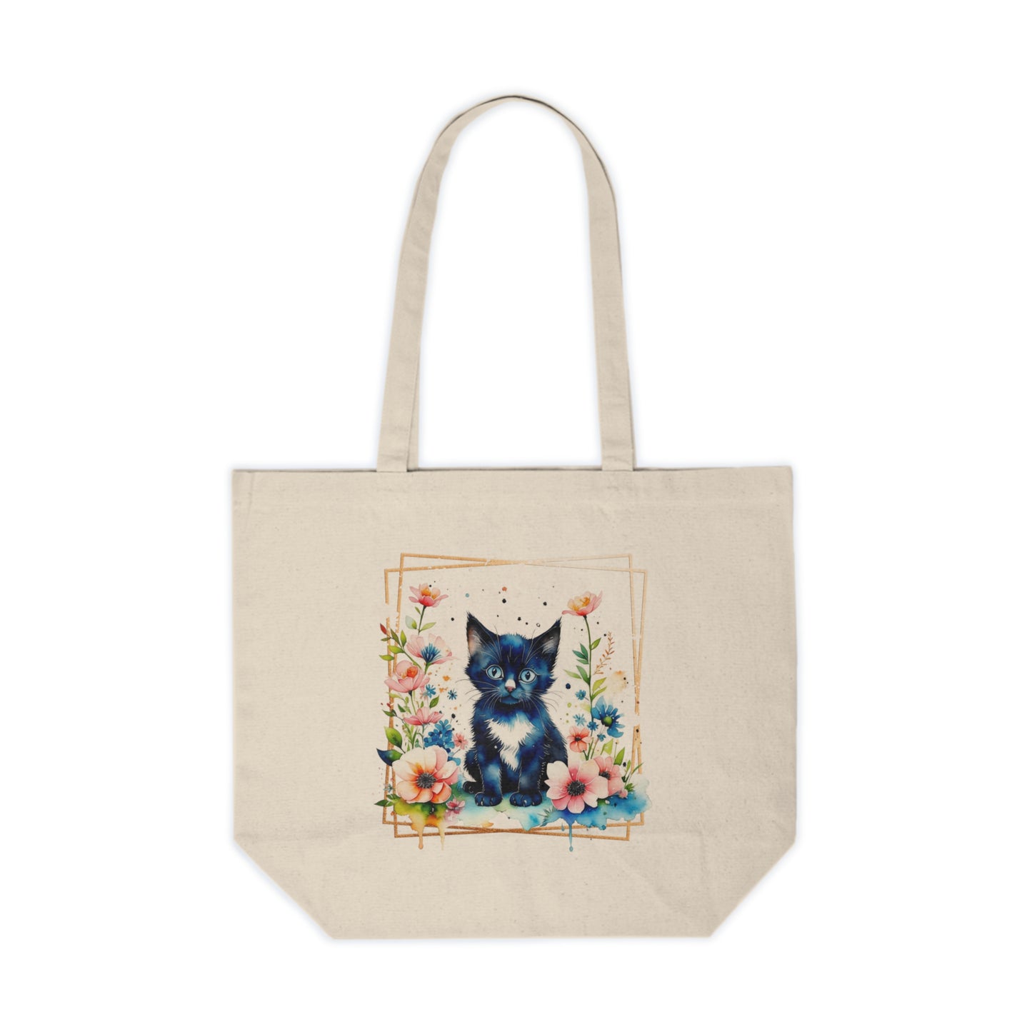 Black Kitten Canvas Shopping Bag