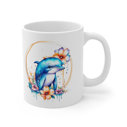 Golden Dolphin Ceramic Mug 11oz