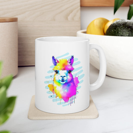 Vibrant Alpaca Ceramic Mug 11oz