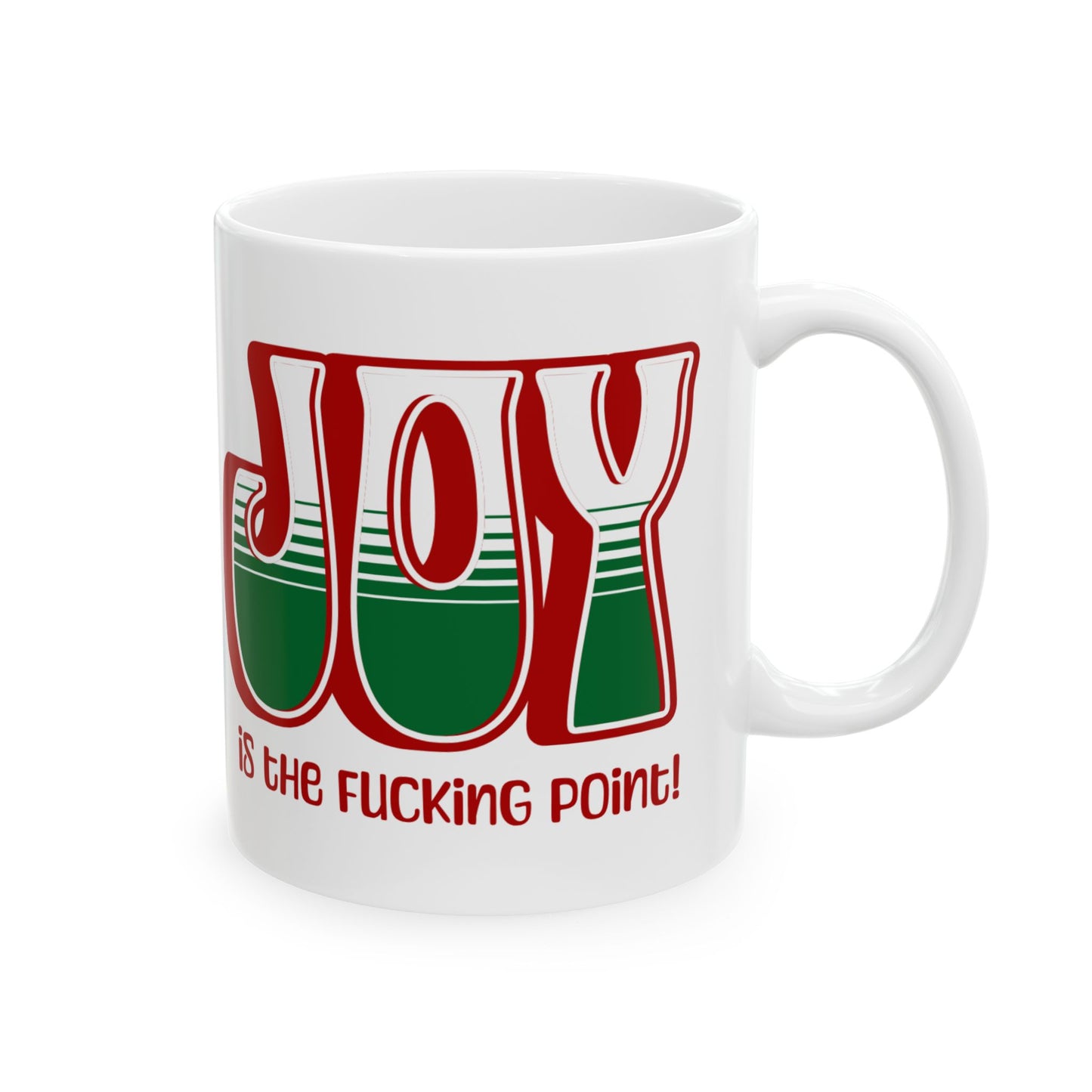 Red Holiday Joy Ceramic Mug, (11oz, 15oz)