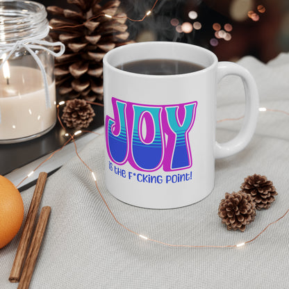 Joy censored (pink blue teal) Ceramic Mug 11oz