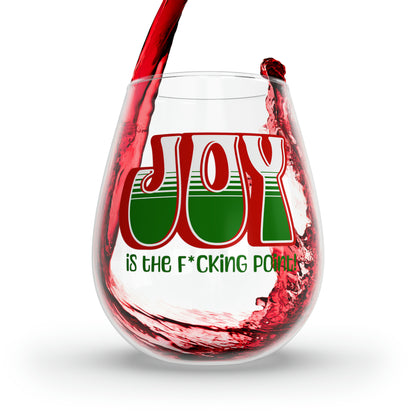 JOY (red holiday) Stemless Wine Glass, 11.75oz