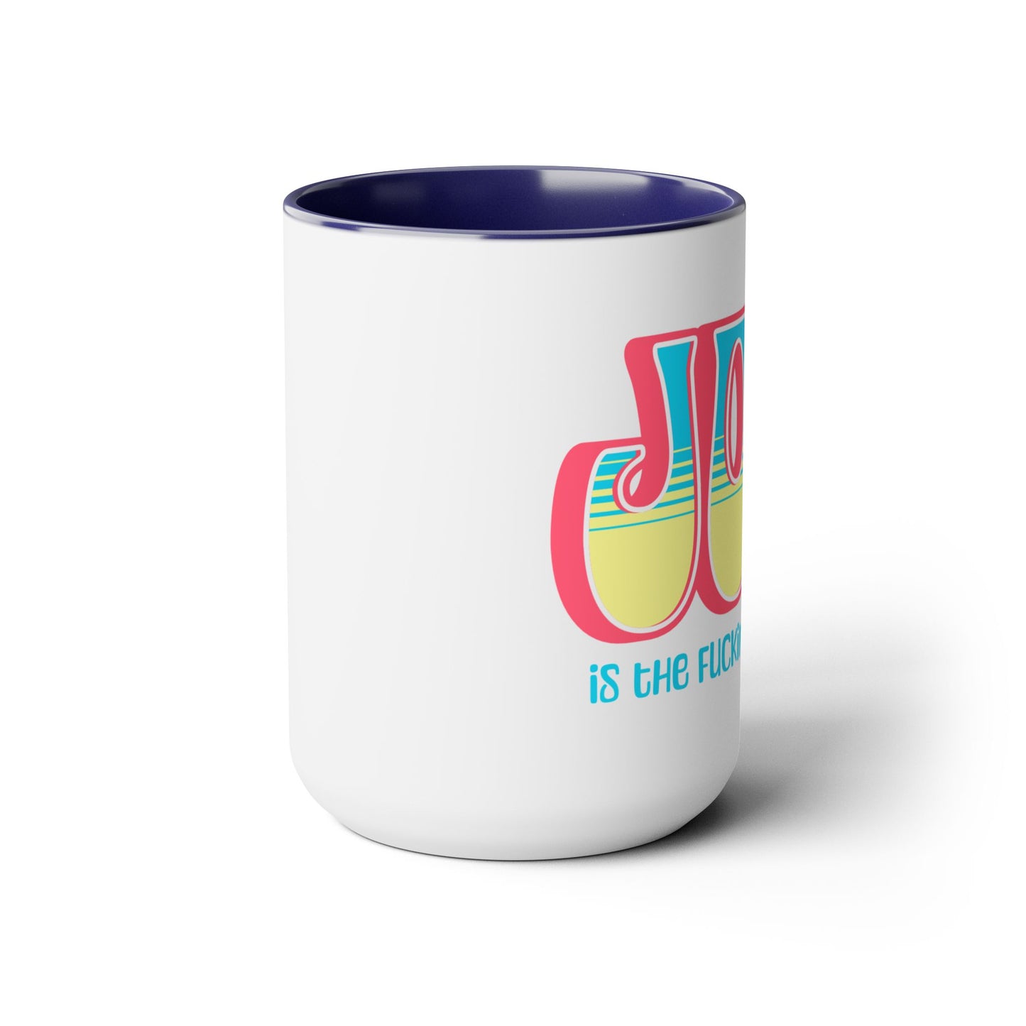 Salmon Blue Yellow Joy Two-Tone Mug, 15oz