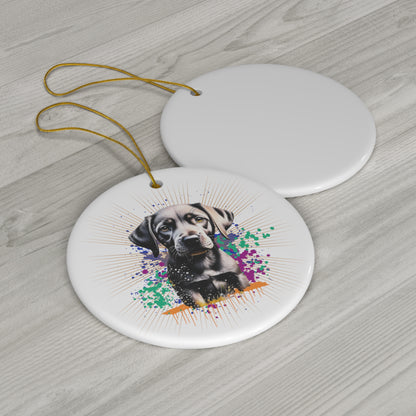 Black Lab Ceramic Ornament