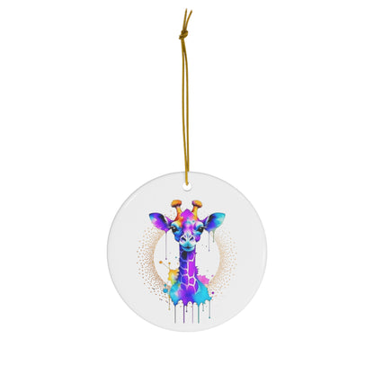 Vibrant Giraffe Ceramic Ornament