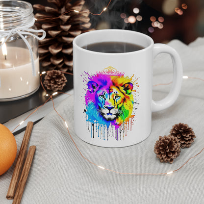 Vibrant Lion Ceramic Mug 11oz