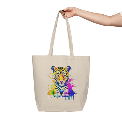 Vibrant Tiger Canvas Shopping Bag