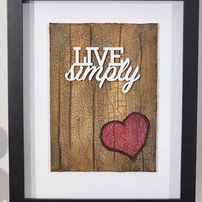 Live Simply (wood) WordArt Collage
