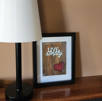 Live Simply (wood) WordArt Collage