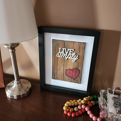 Live Simply (wood) WordArt Collage