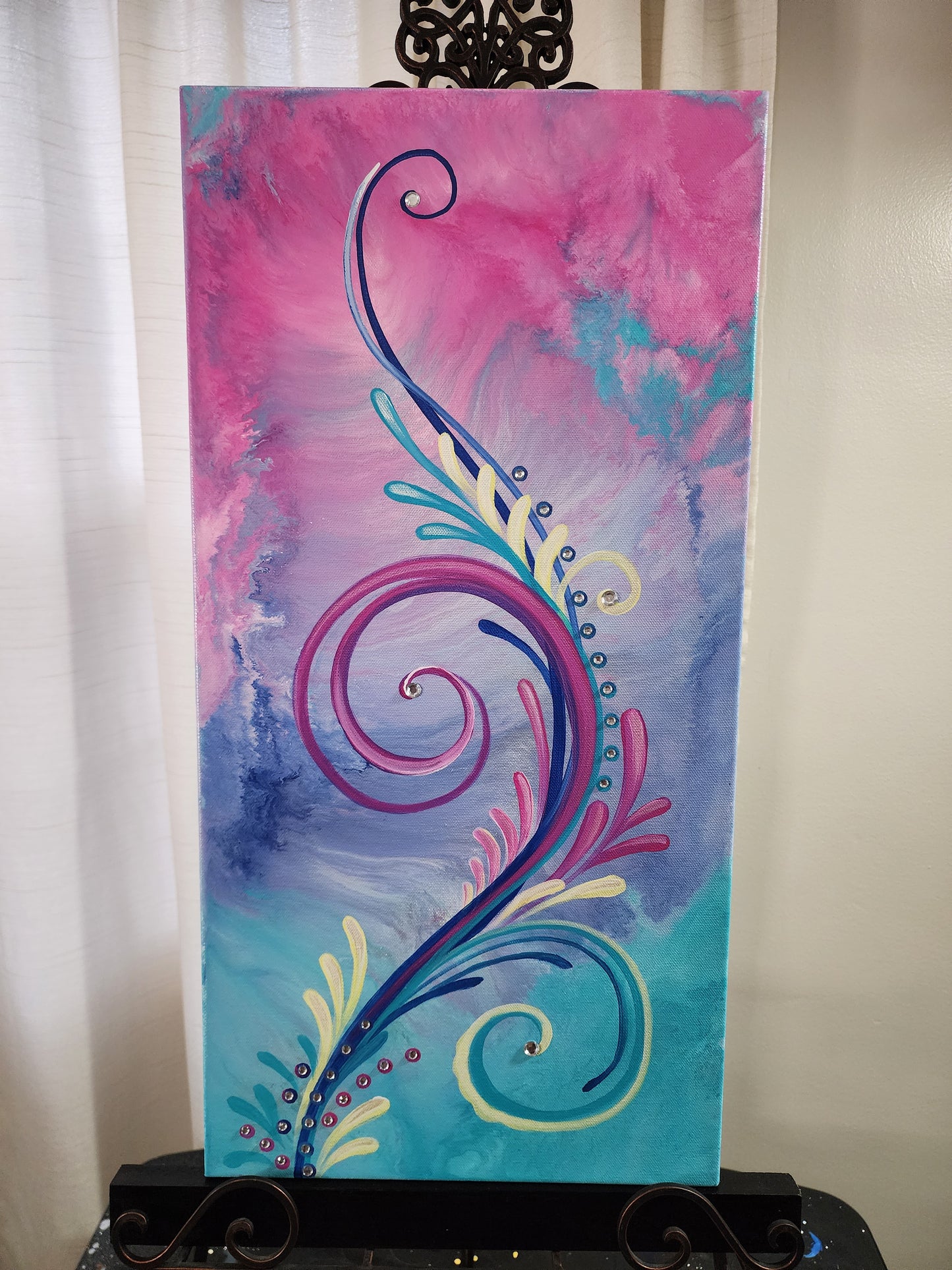 Pink & Teal Soul Swirl Original Art