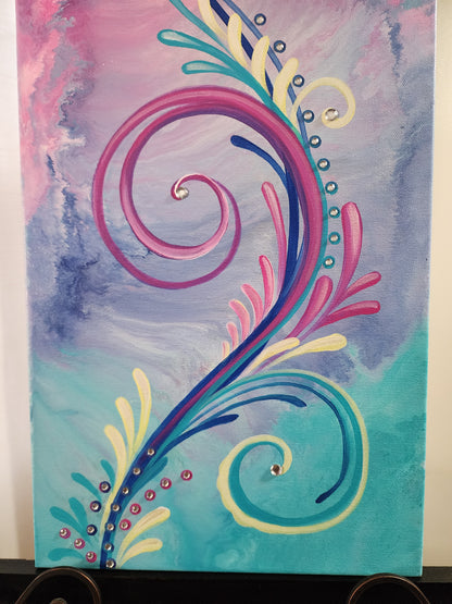 Pink & Teal Soul Swirl Original Art