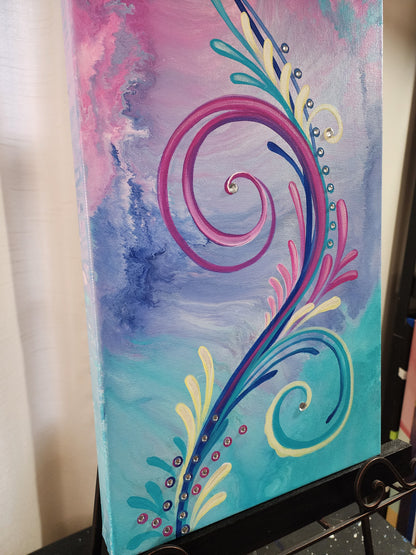 Pink & Teal Soul Swirl Original Art