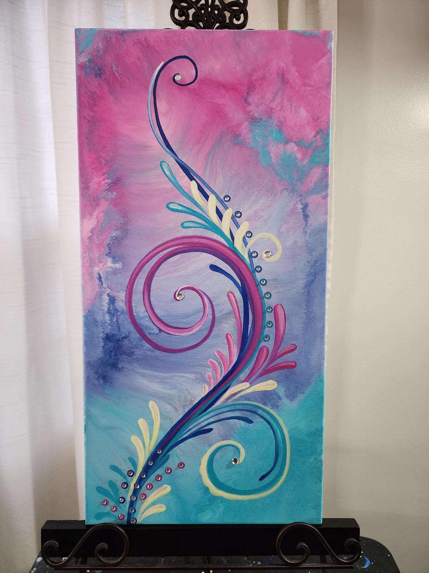 Pink & Teal Soul Swirl Original Art