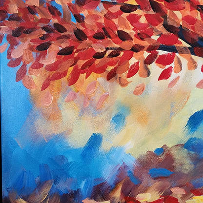 Red Fall Tree Original Art