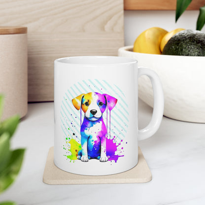 Vibrant Puppy Ceramic Mug 11oz