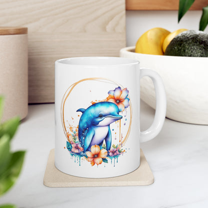 Golden Dolphin Ceramic Mug 11oz