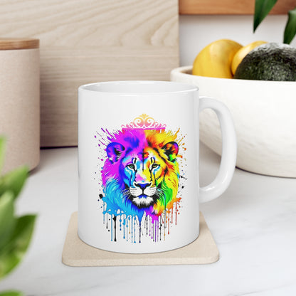 Vibrant Lion Ceramic Mug 11oz