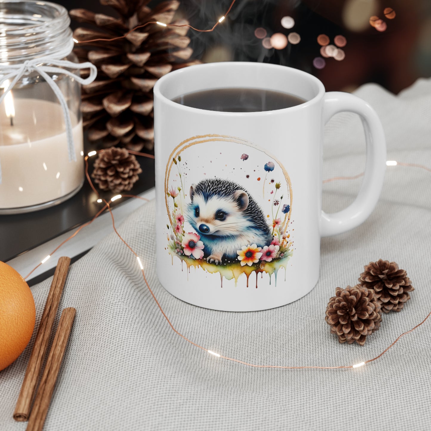 Golden Hedgehog Ceramic Mug 11oz