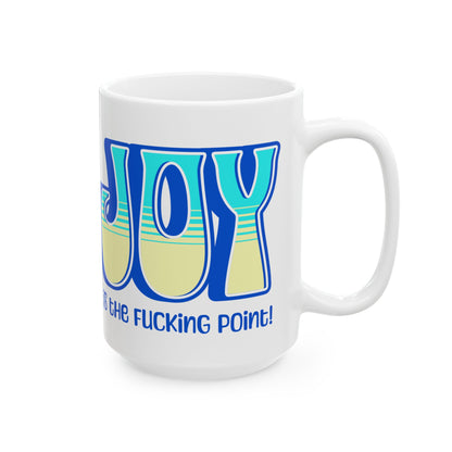 Blue Teal Yellow Joy Ceramic Mug, (11oz, 15oz)