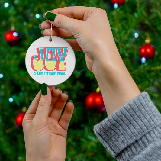 JOY (Salmon Blue Yellow) Ceramic Ornament