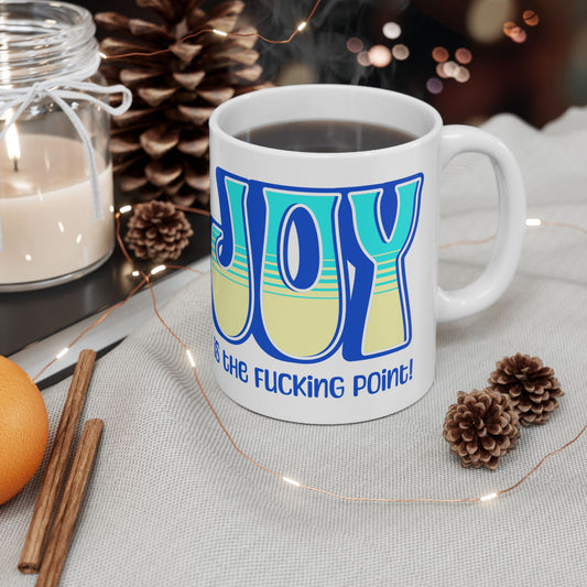 Blue Teal Yellow Joy Ceramic Mug, (11oz, 15oz)
