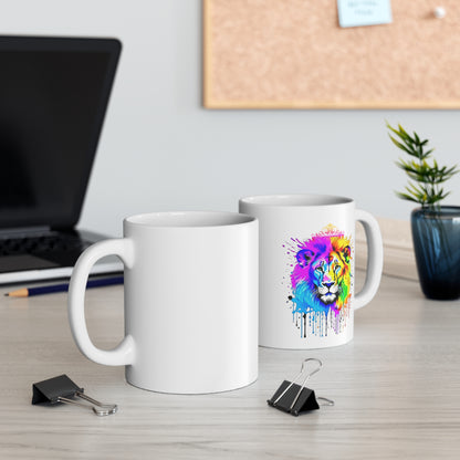 Vibrant Lion Ceramic Mug 11oz