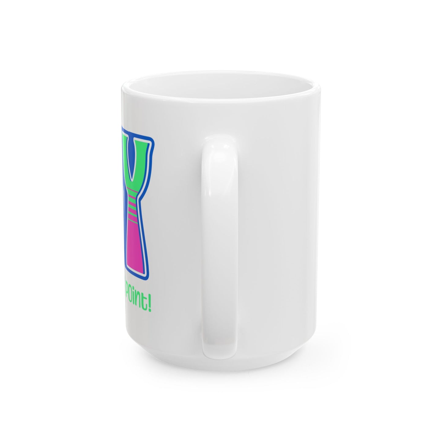 Blue Pink Green Joy Ceramic Mug, (11oz, 15oz)