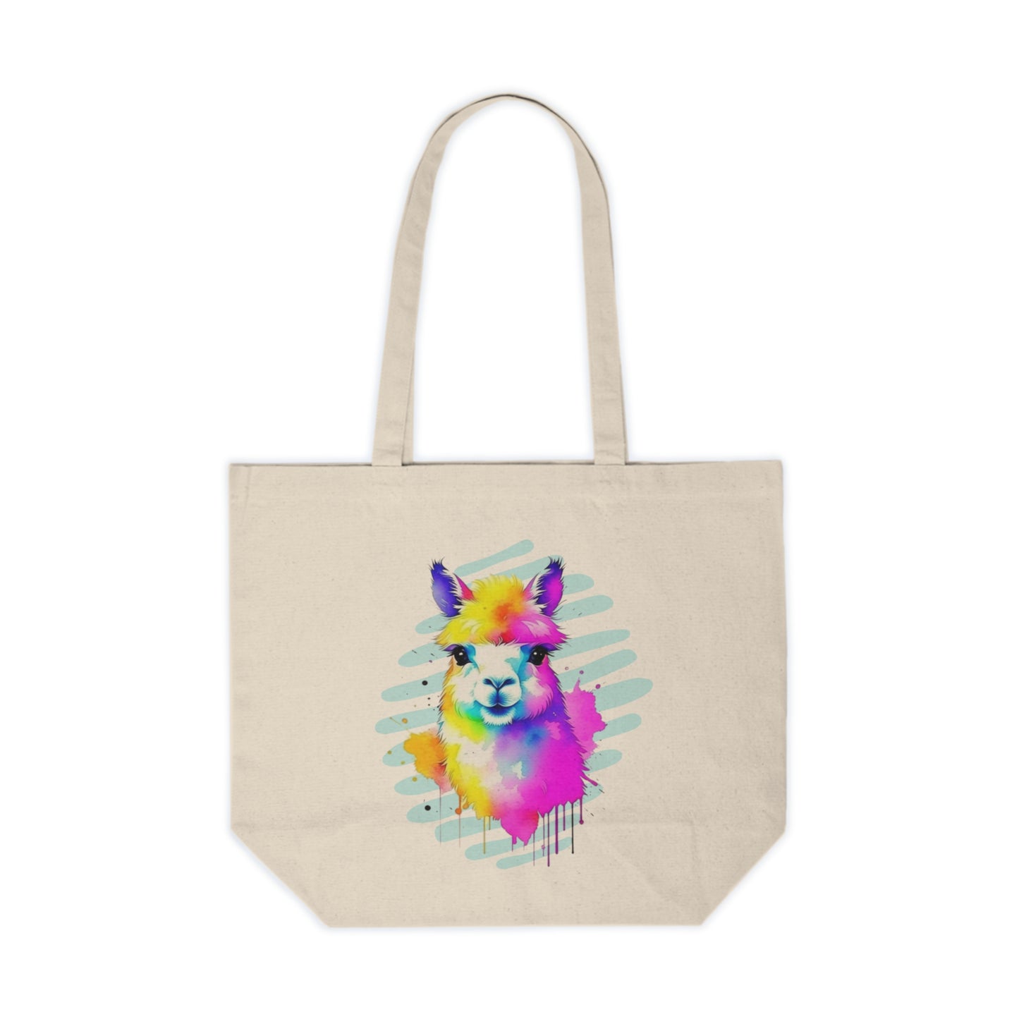 Vibrant Alpaca Canvas Shopping Bag