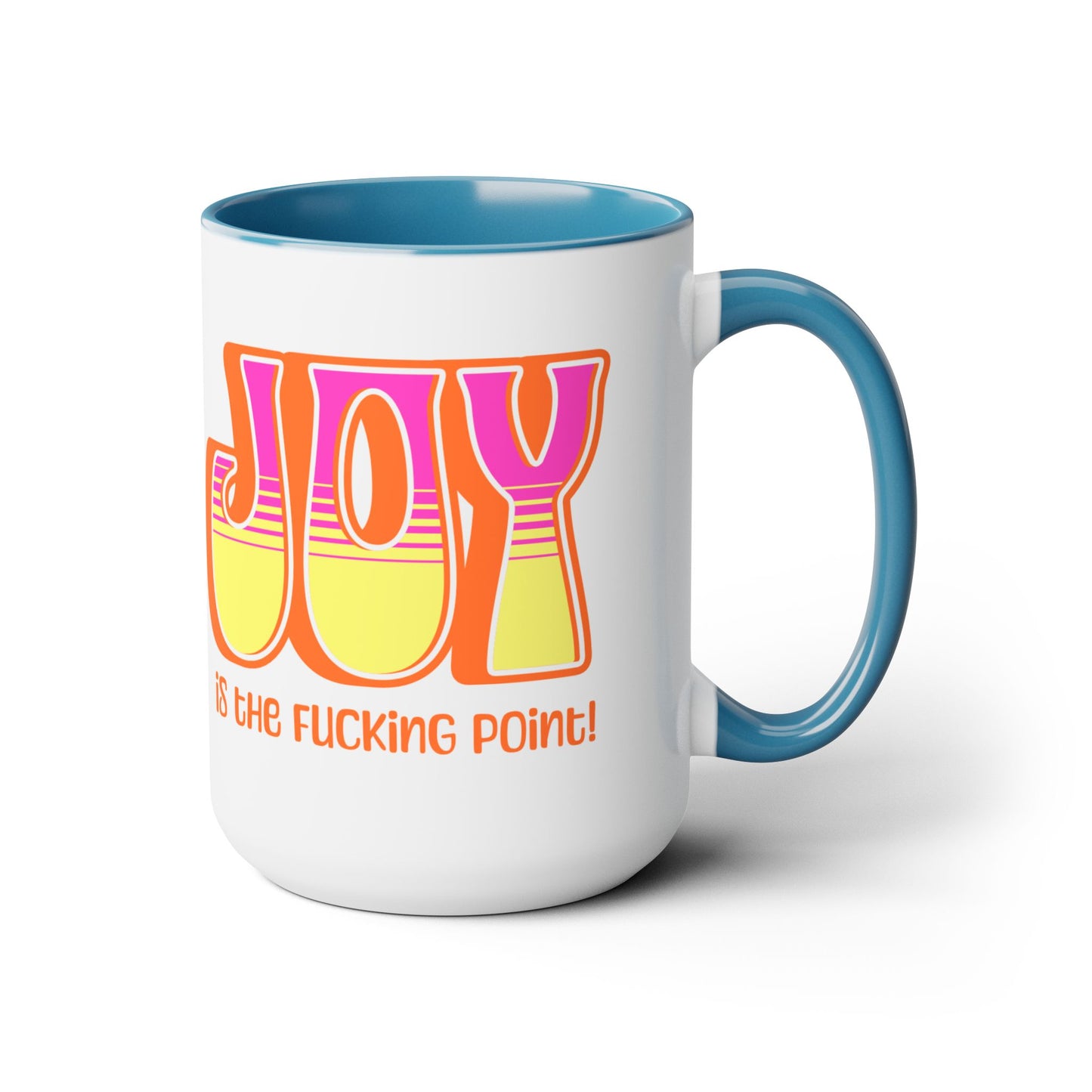 Orange Pink Yellow Joy Two-Tone Mug, 15oz