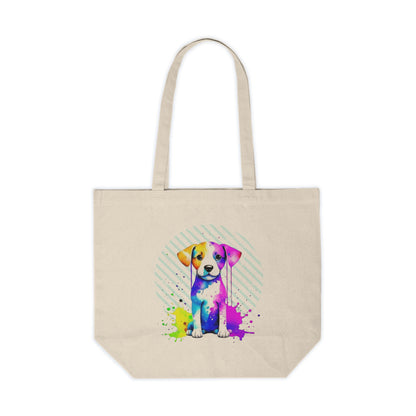 Vibrant Puppy  Canvas Shopping Bag