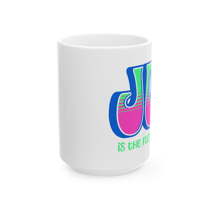 Blue Pink Green Joy Ceramic Mug, (11oz, 15oz)