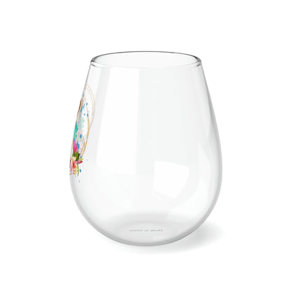 Golden Terrier Stemless Wine Glass, 11.75oz