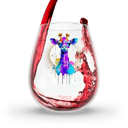 Vibrant Giraffe Stemless Wine Glass, 11.75oz