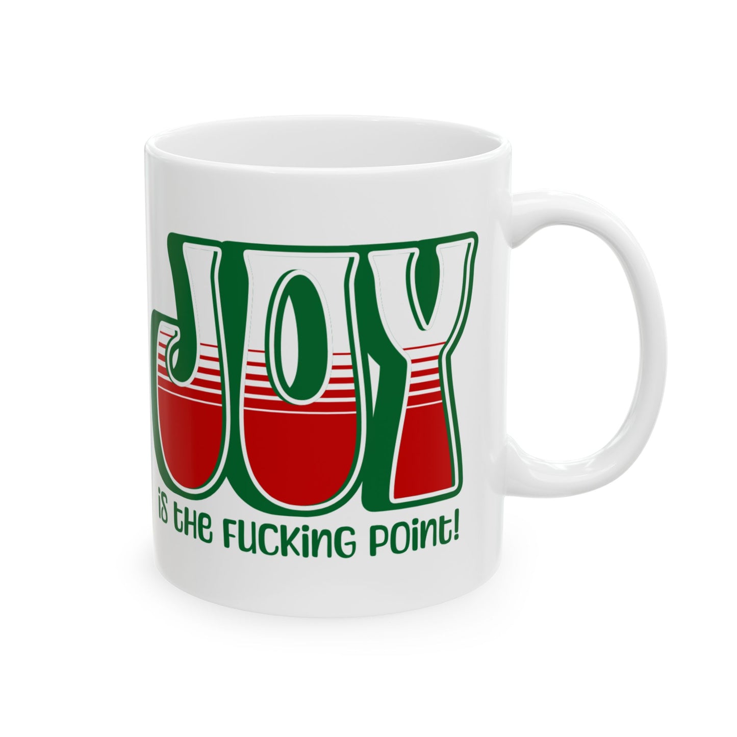 Green Holiday Joy Ceramic Mug, (11oz, 15oz)