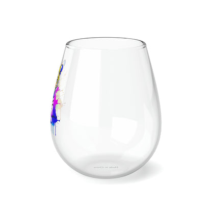 Vibrant Tiger Stemless Wine Glass, 11.75oz