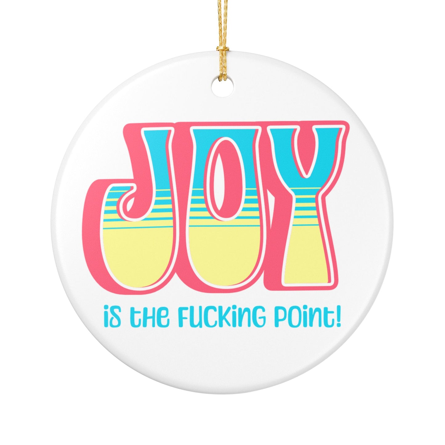 Salmon Blue Yellow Joy Ceramic Ornament,  (explicit)