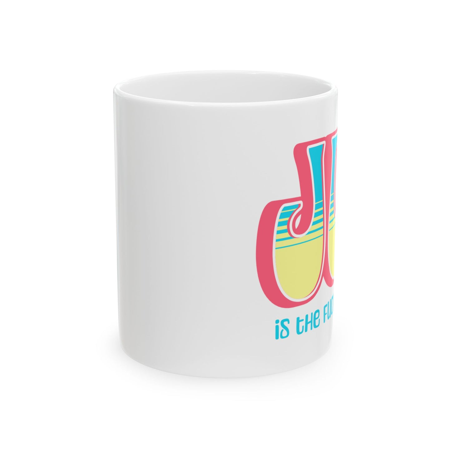 Salmon Blue Yellow Joy Ceramic Mug, (11oz, 15oz)