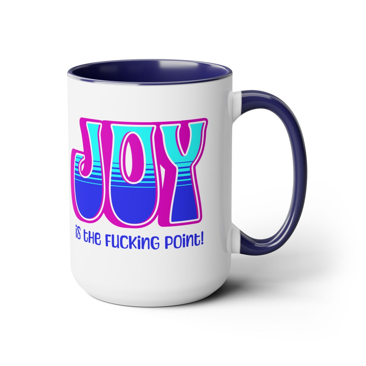 Pink Blue Teal Joy Two-Tone Mug, 15oz