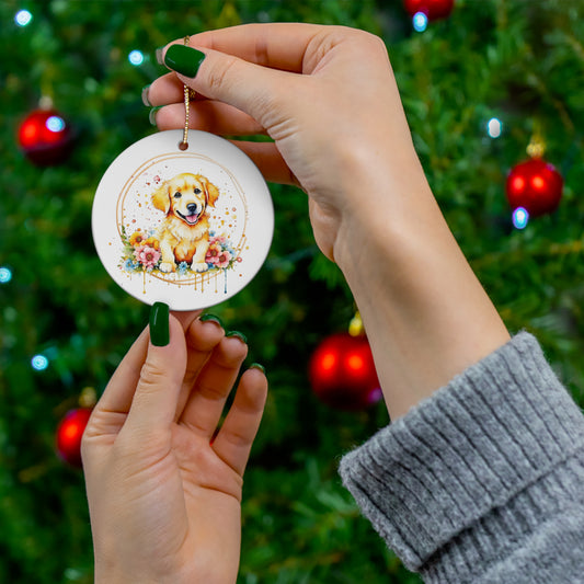 Golden Retriever Ceramic Ornament