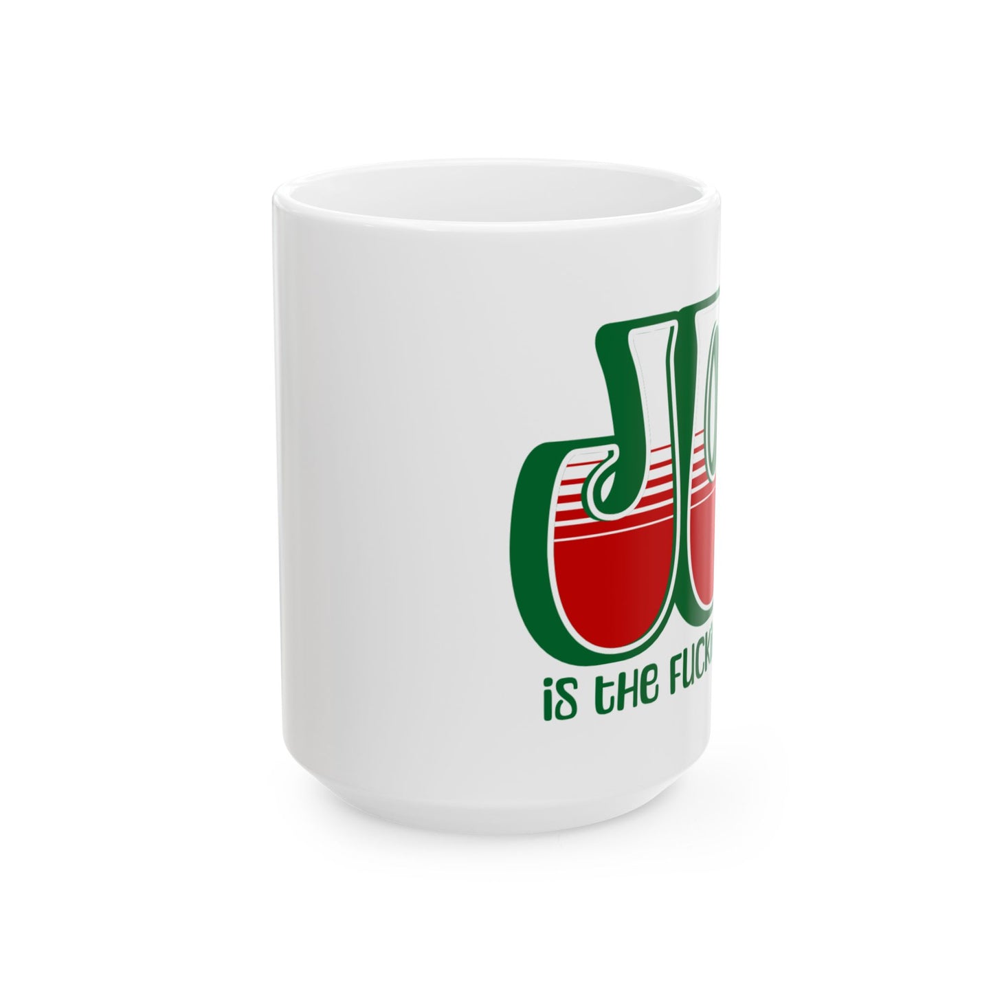 Green Holiday Joy Ceramic Mug, (11oz, 15oz)