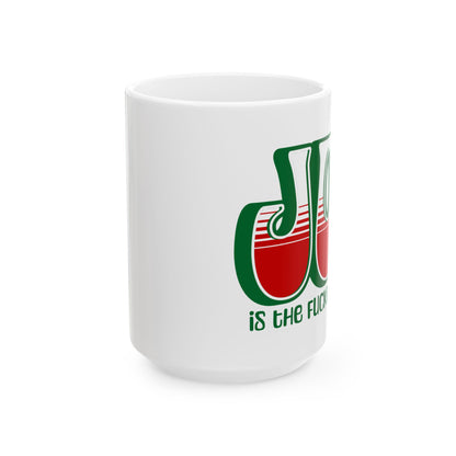 Green Holiday Joy Ceramic Mug, (11oz, 15oz)