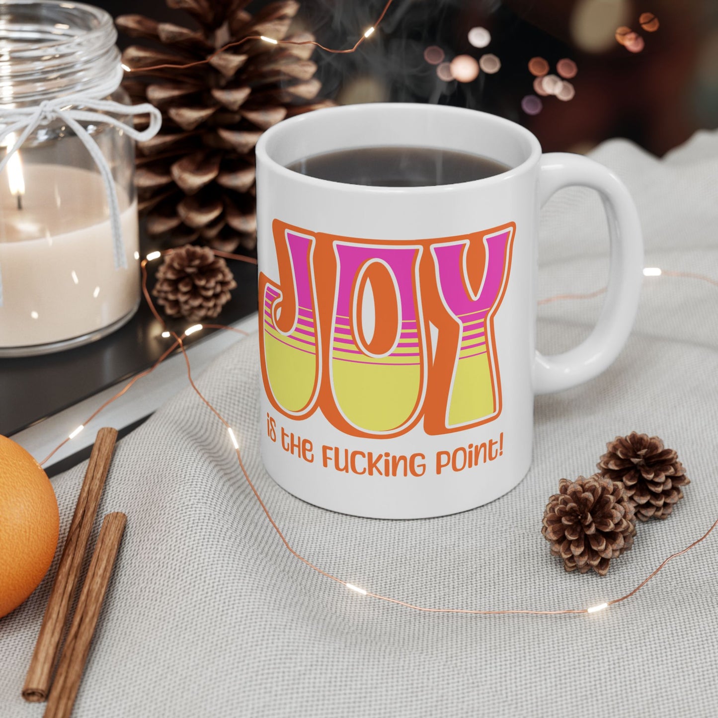Orange Pink Yellow Joy Ceramic Mug, (11oz, 15oz)