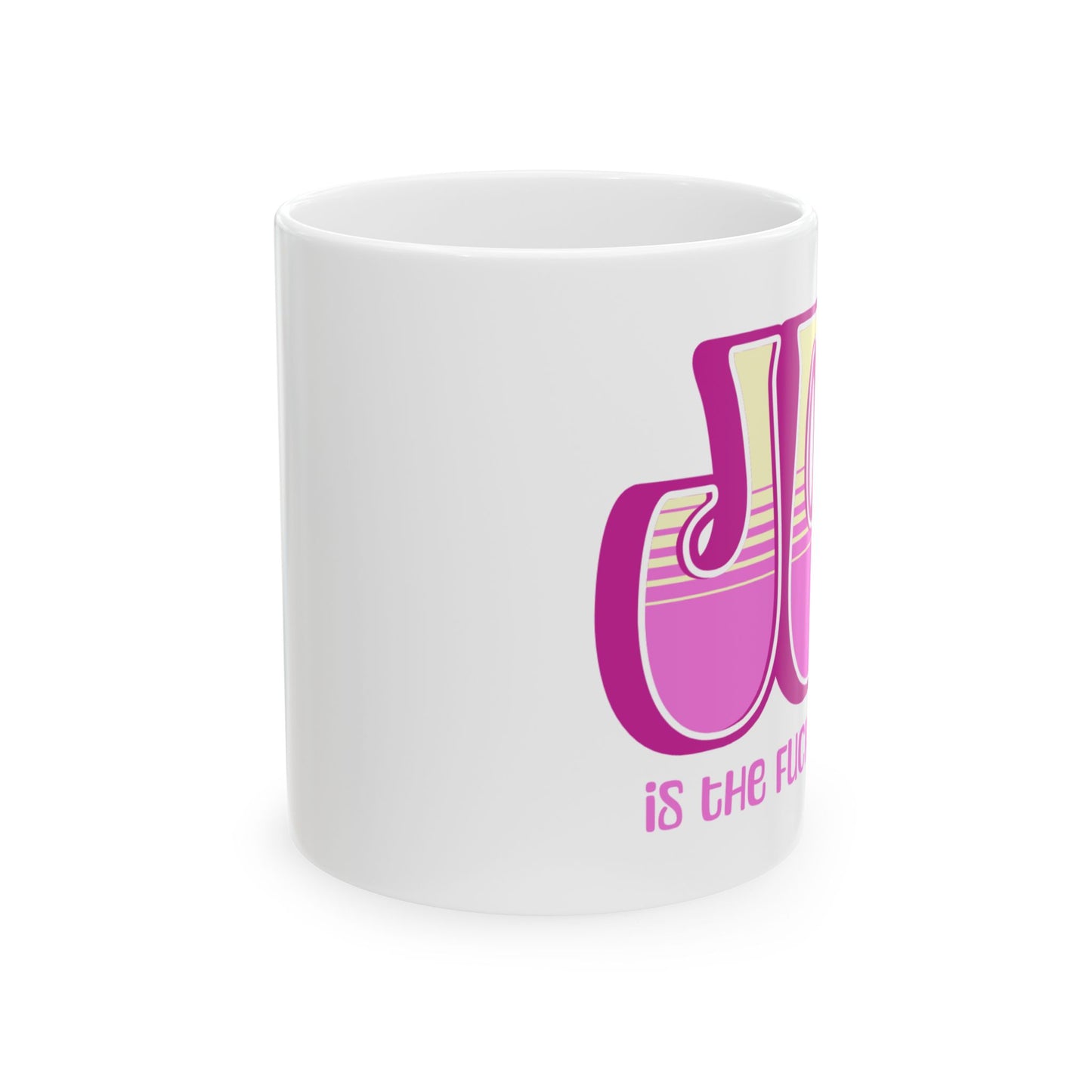 Pink Pink Yellow Joy Ceramic Mug, (11oz, 15oz)