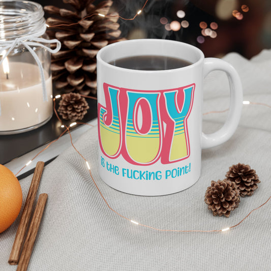 Salmon Blue Yellow Joy Ceramic Mug, (11oz, 15oz)