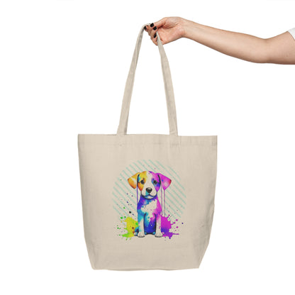 Vibrant Puppy  Canvas Shopping Bag